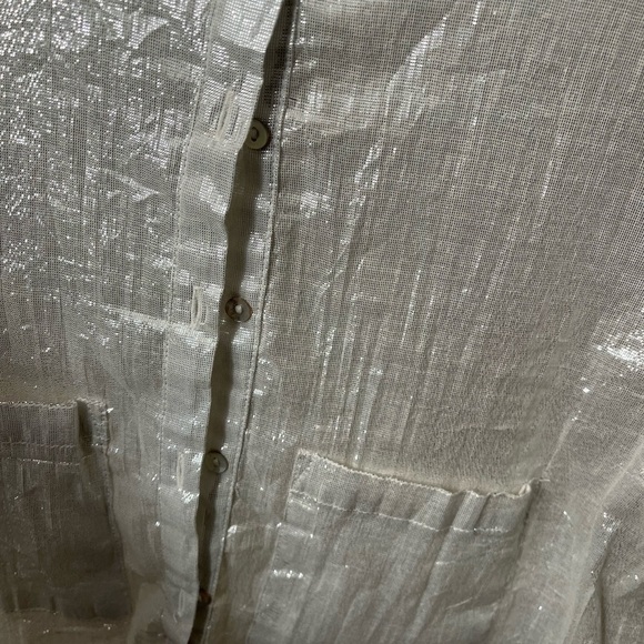 Zara Woman Cream With Silver Metallic Threading Sz S - Picture 2 of 7